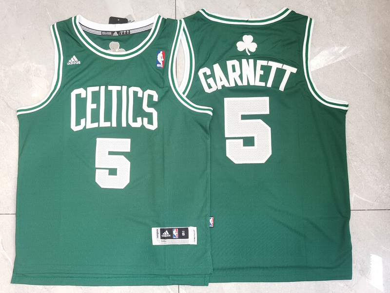 Men Boston Celtics #5 Garnett Green Adidas 2025 NBA Jersey style 1->->NBA Jersey